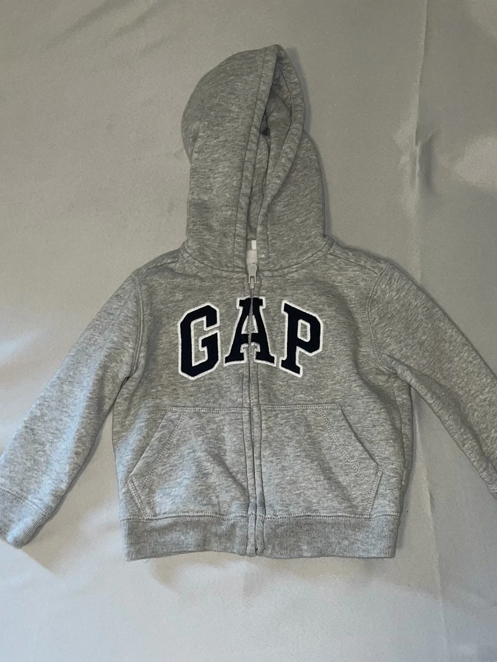 GAP Kids Heather Gray Full-Zip Hoodie with Logo